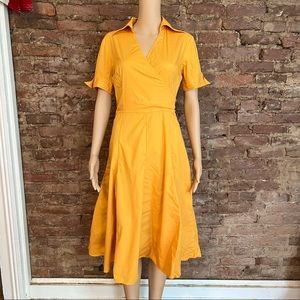 Sandro Yellow Wrap Dress